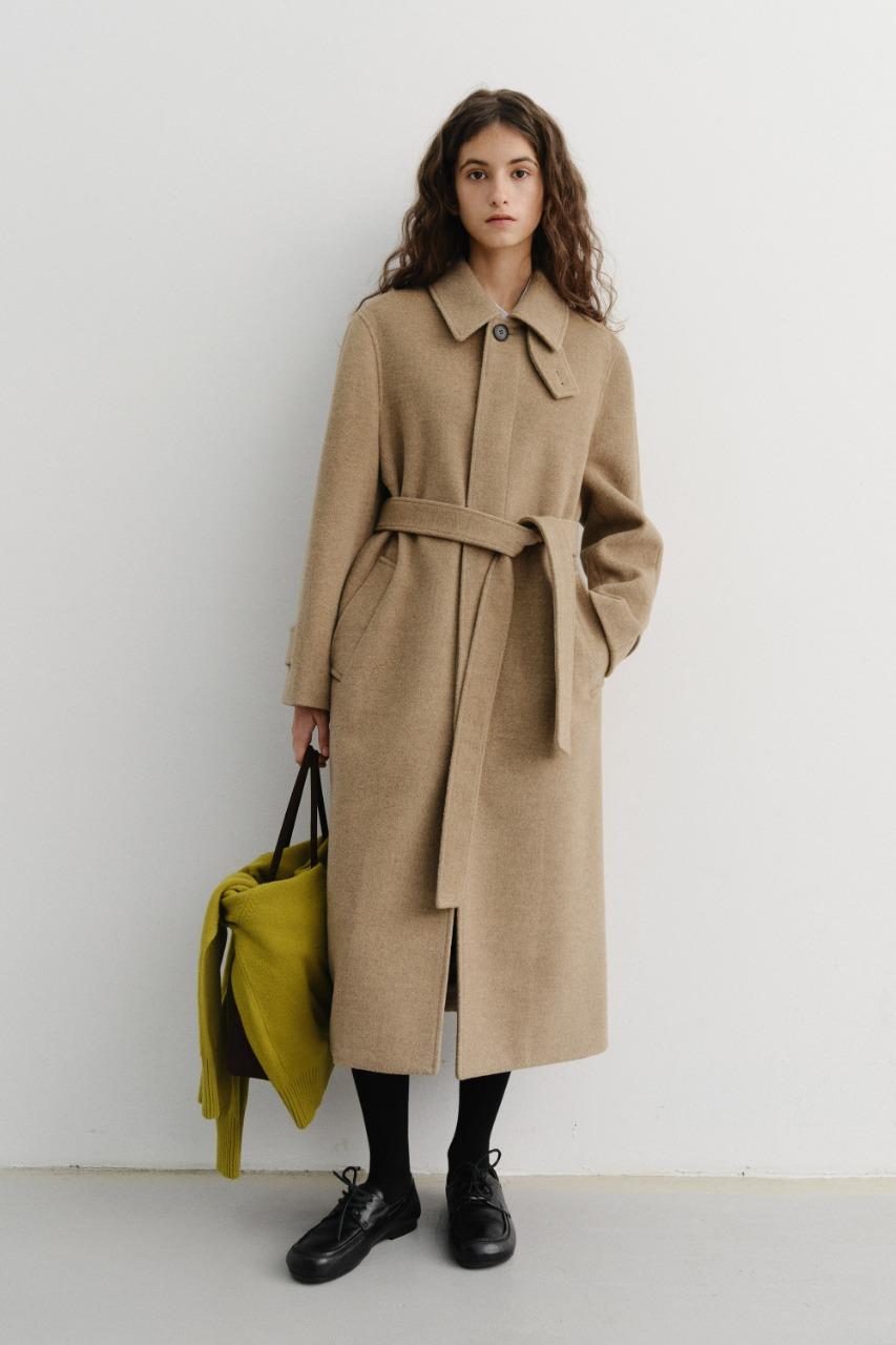 [LIMITED OFFER] UNISEX BELTED CASHMERE MAC COAT OATMEAL BEIGE