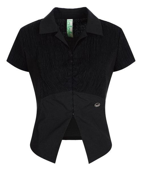 WRINKLE HOOK BLOUSE BLACK BP2CB001
