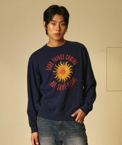 60s vintage sunrise sweat shirts navy