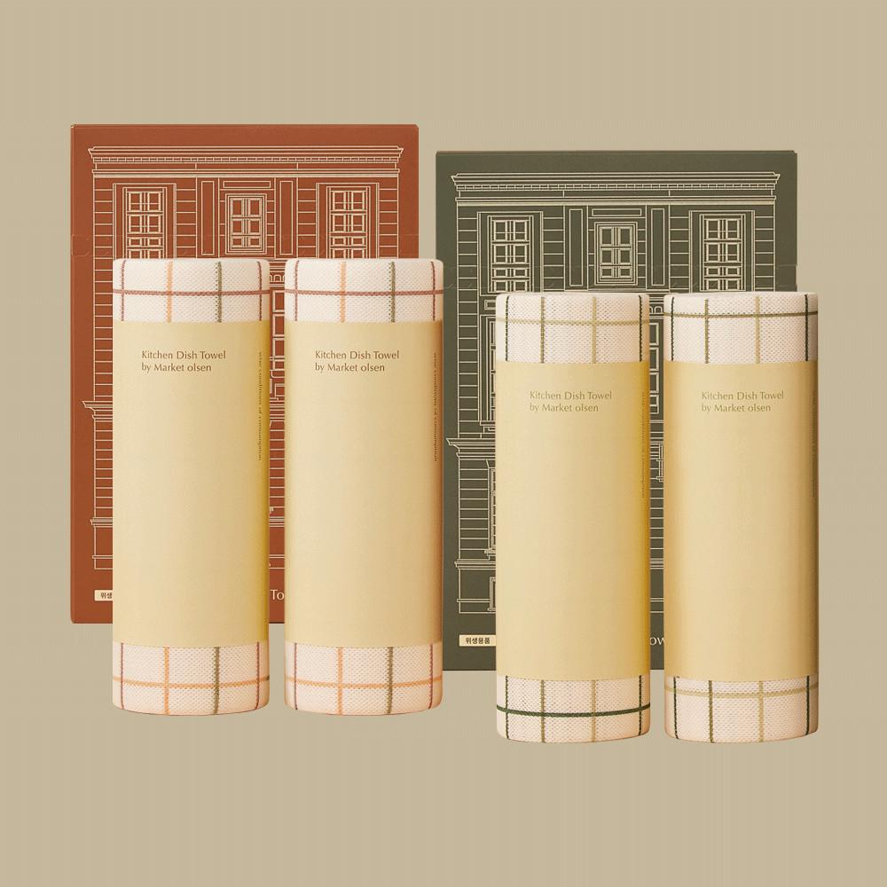 마켓올슨 빨아쓰는 행주 키친타올 35매 4롤 (교차선택)