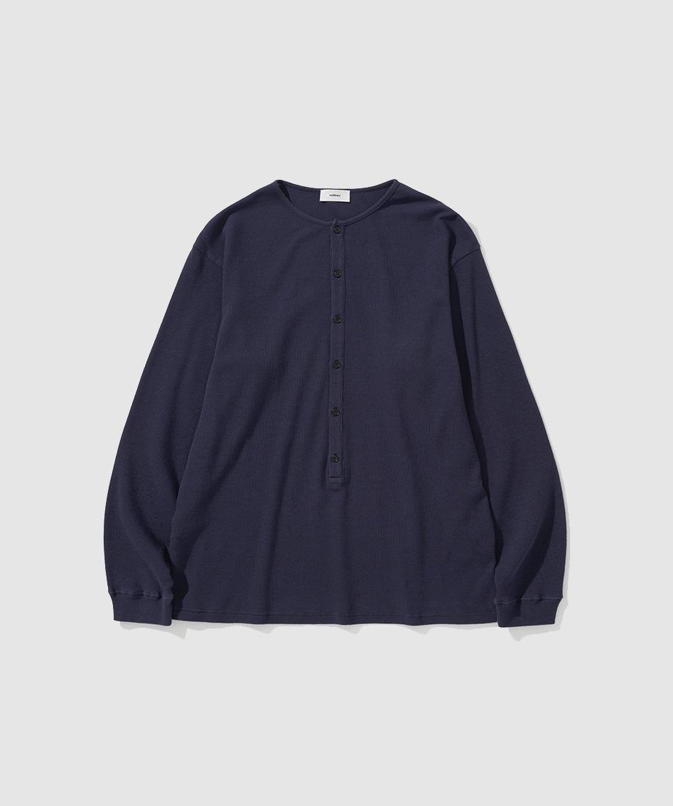 116 Waffle Henley Neck - Eclipse