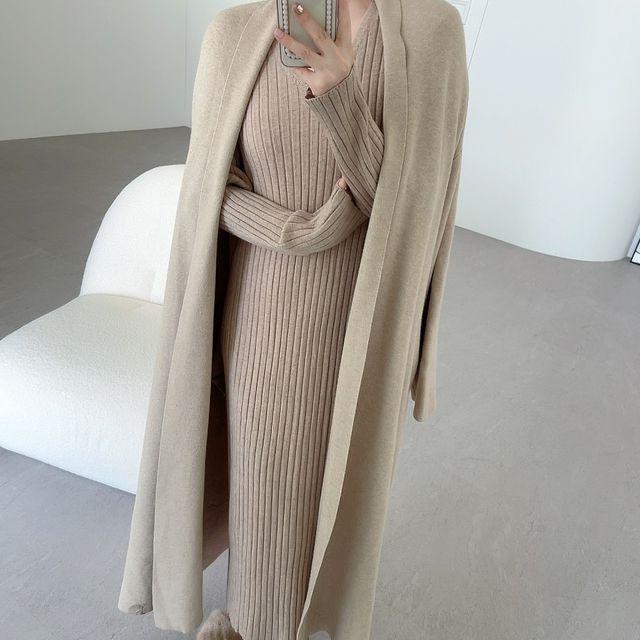 유어룸 헤라 숄 니트 롱 가디건 / 도톰하고 부드러워요