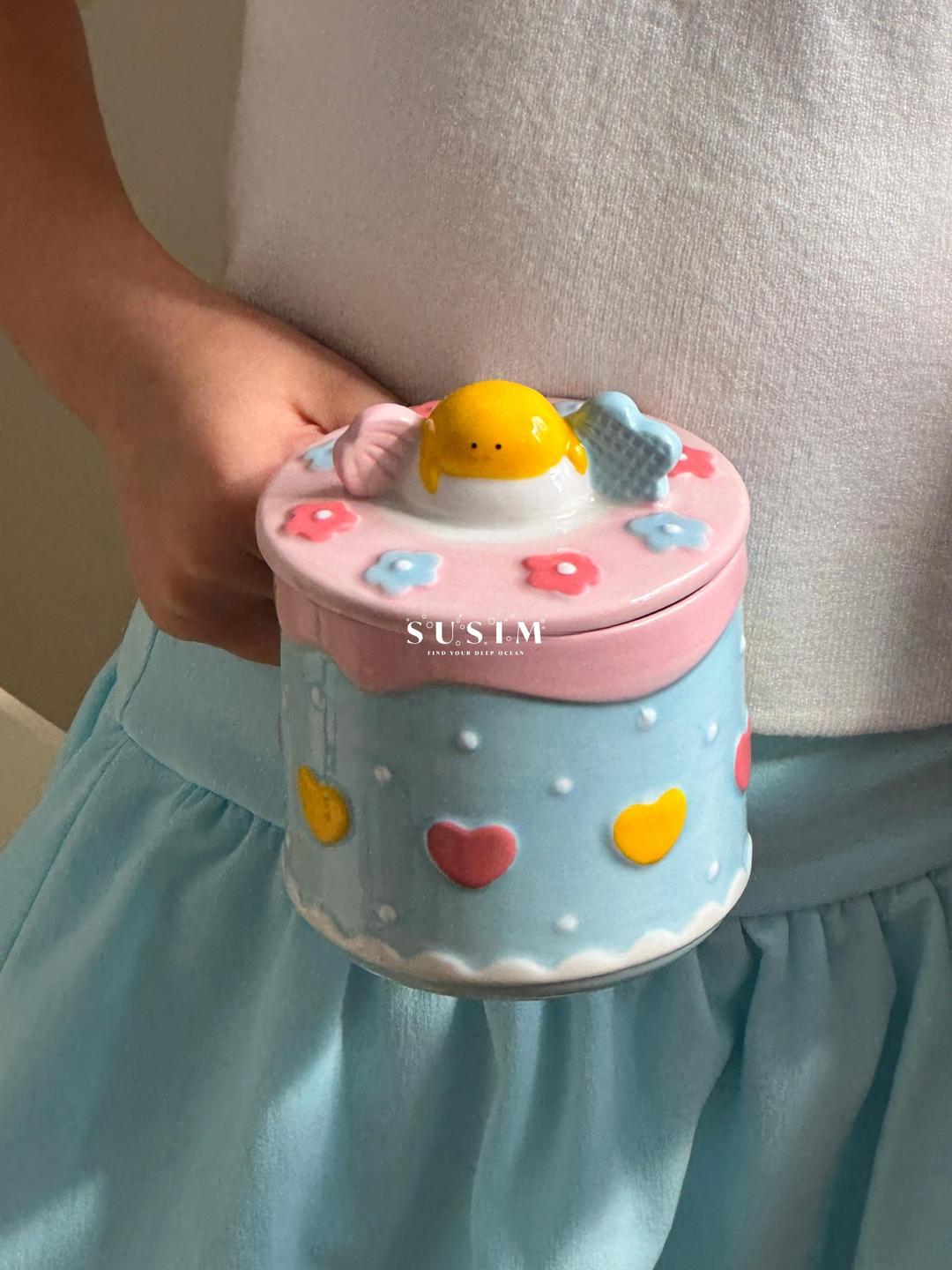 수심 Cloud Cake Mug(2 Type) 딸기 케이크 머그 컵 유니크 귀여운 감성