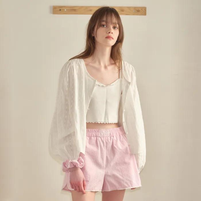 [1차 리오더] LACE LINE BLOUSE (WHITE)