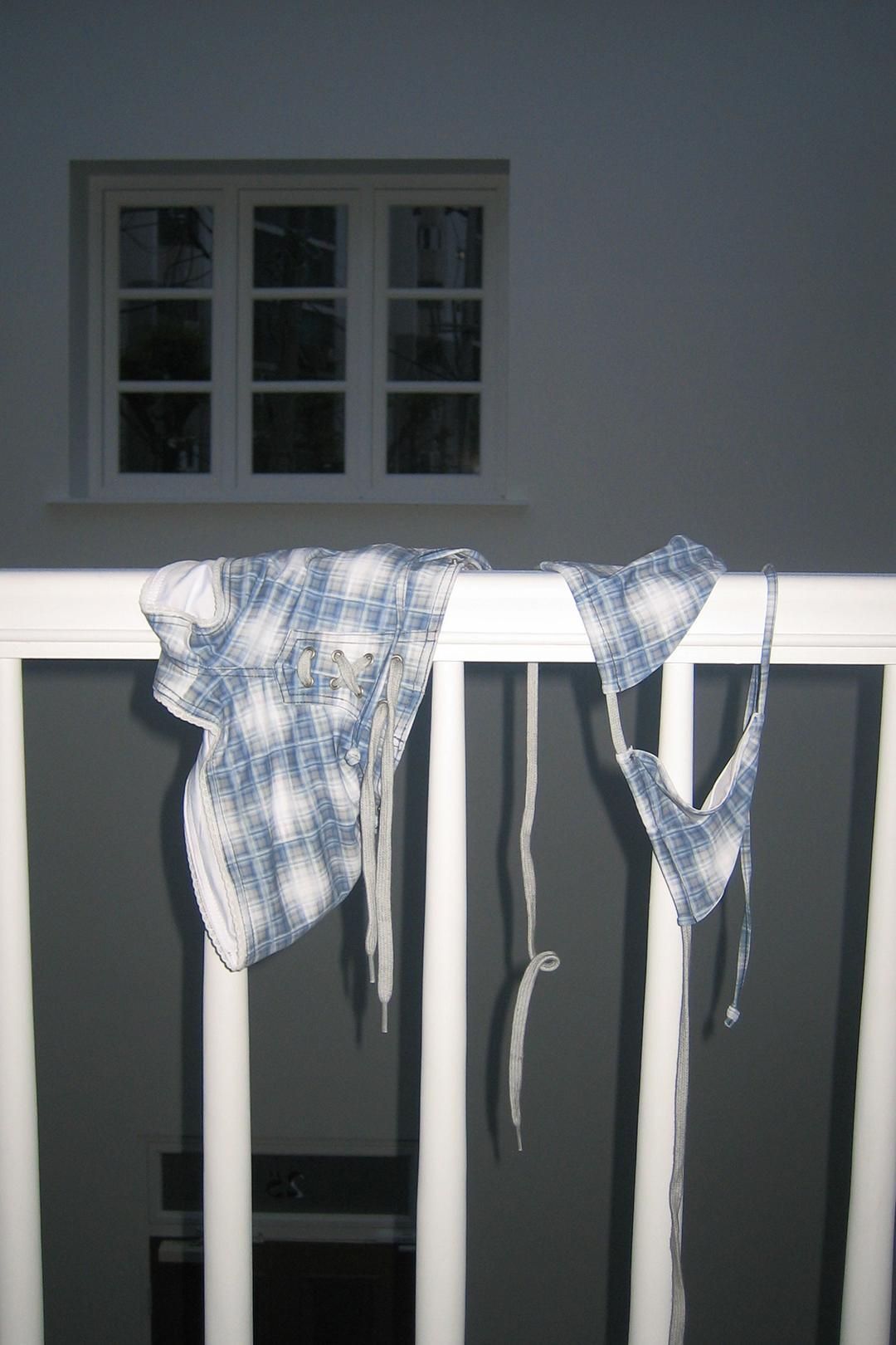 Ombre Plaid Microkini Blue Gray