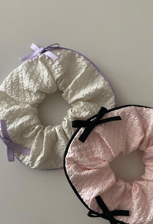 embossing ribbon scrunchie