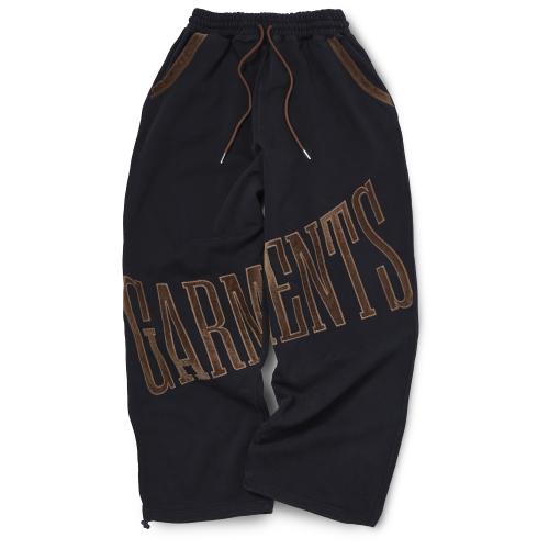 Velvet Applique Sweatpants (BLACK)