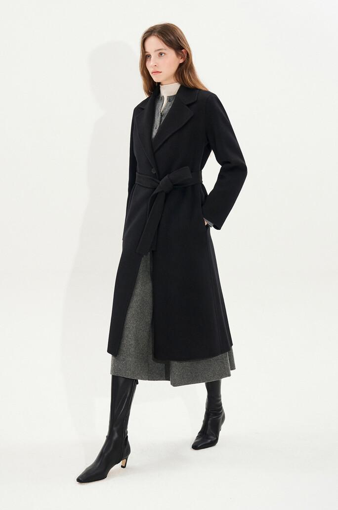 [SJSJ] 캐시미어 블렌드 벨티드 핸드메이드 코트