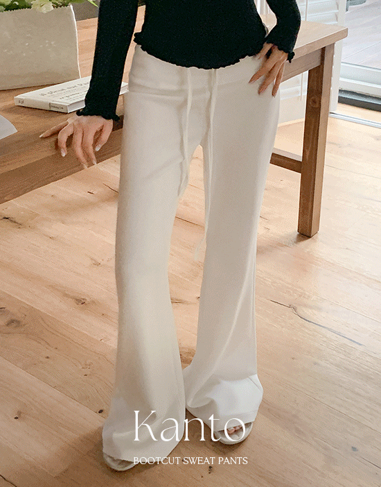 프롬데이원 칸토 부츠컷 트레이닝 팬츠(세미로우/반하이웨스트/밴딩/스트랩/스판/데일리룩/꾸안꾸/여친룩/공항룩/슬림핏)