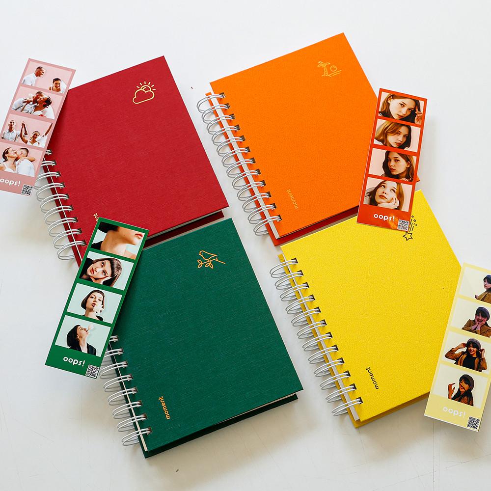 모멘트 접착식 포토인생 네컷앨범 초음파 사진 앨범 사진첩 포토북 제작 다크레드