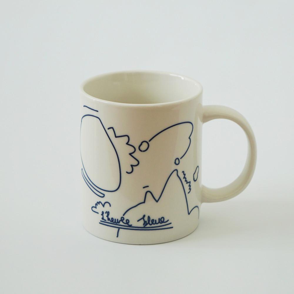 blue drawing mug - 블루 드로잉 머그
