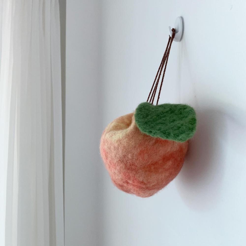 펠트 복숭아 파우치