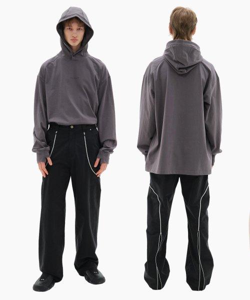 지퍼 와이드 팬츠 온 더 스트릿 블랙