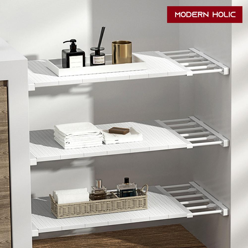 모던홀릭 다용도 압축선반 압축봉 옷장 화이트 폭 24cm 길이 23-30cm