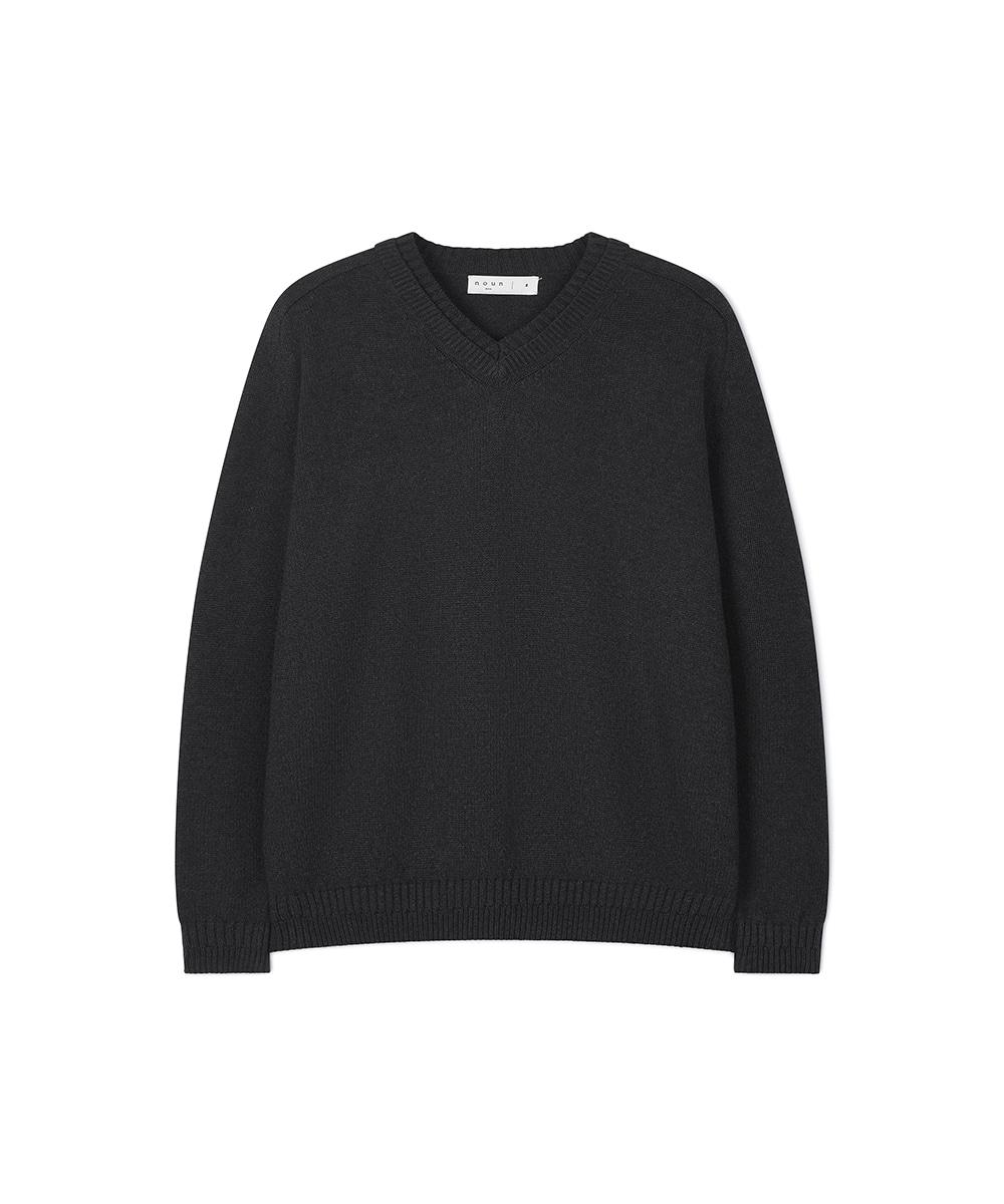 [25F/W] layered V neck knit (charcoal)