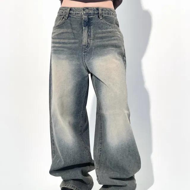 vintage washing wide denim pt