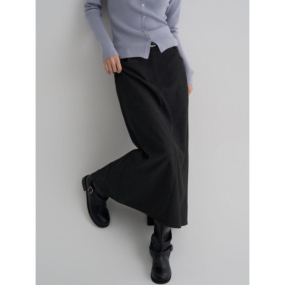 에잇세컨즈 벨티드 H라인 롱스커트  애쉬 (356127WM24)