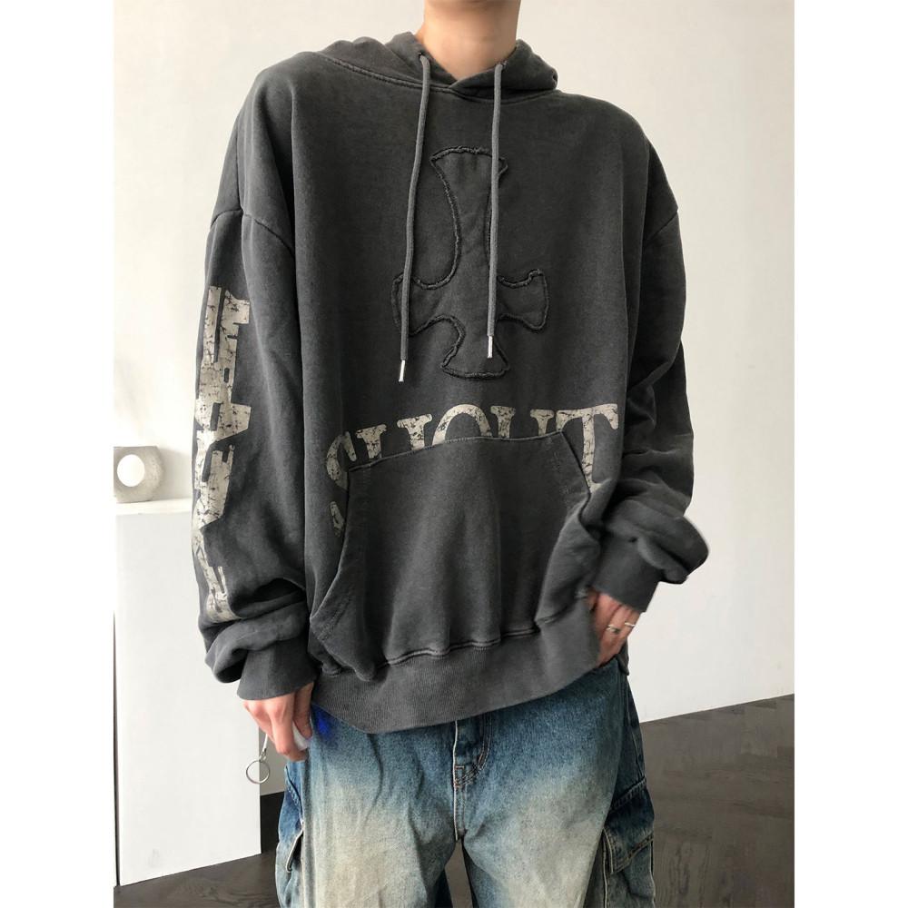 [남여공용] 크로스 피그먼트 후드 (2 color)