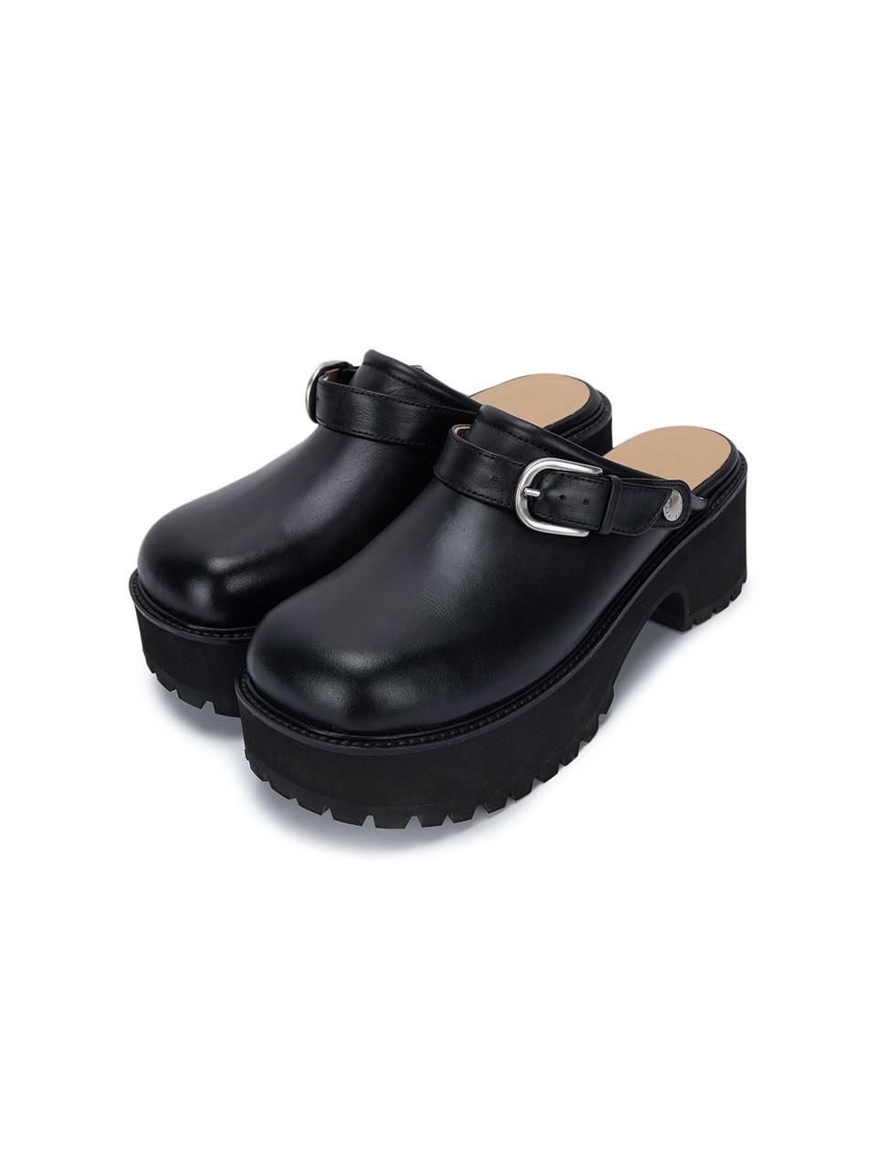 70's CLOGS_black plain