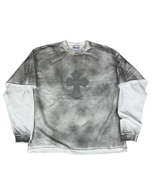 Classic Cross Grunge Layered T-shirt ((off white))
