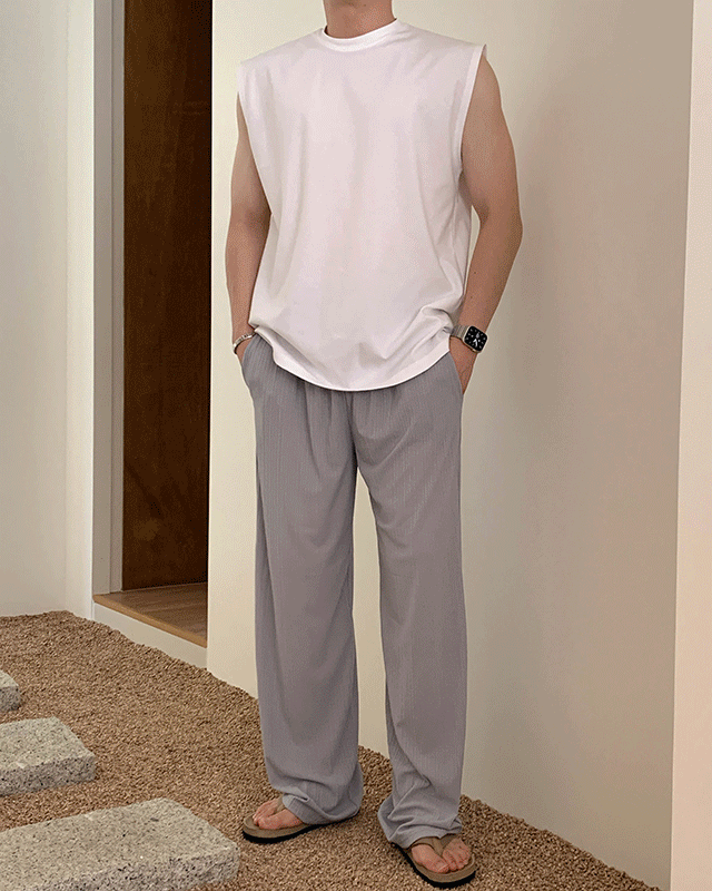 세이 플리츠 와이드팬츠