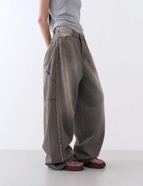 vintage fringe carpenter denim pants