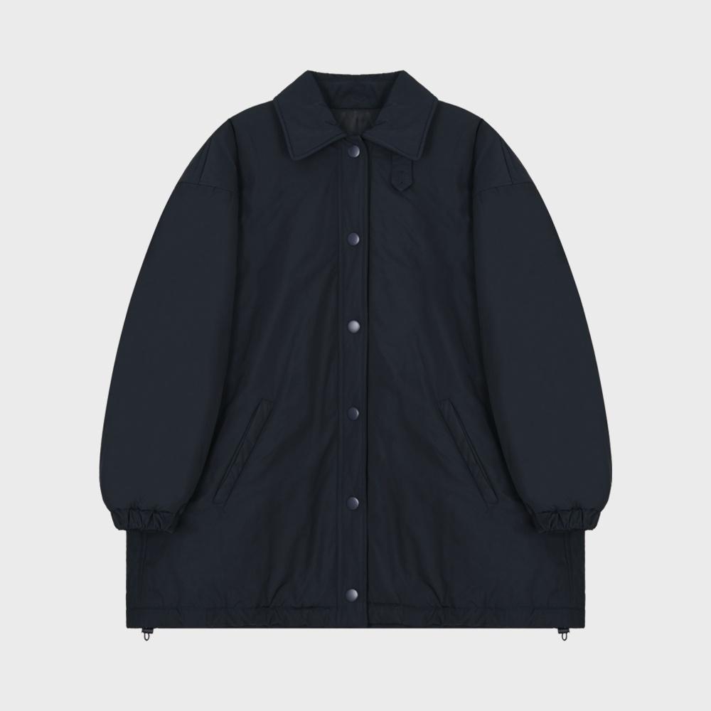 COLLAR SHIRRING PADDING JACKET (NAVY)