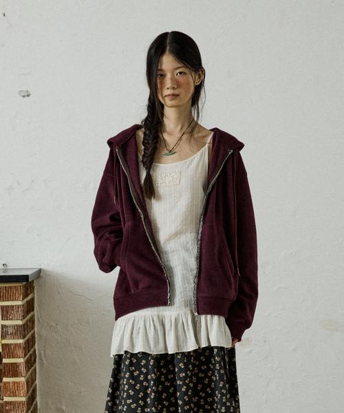 멜로우 플리스 짚업_퍼플