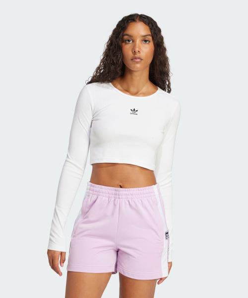 에센셜 립 크롭 긴팔 티 JC9011