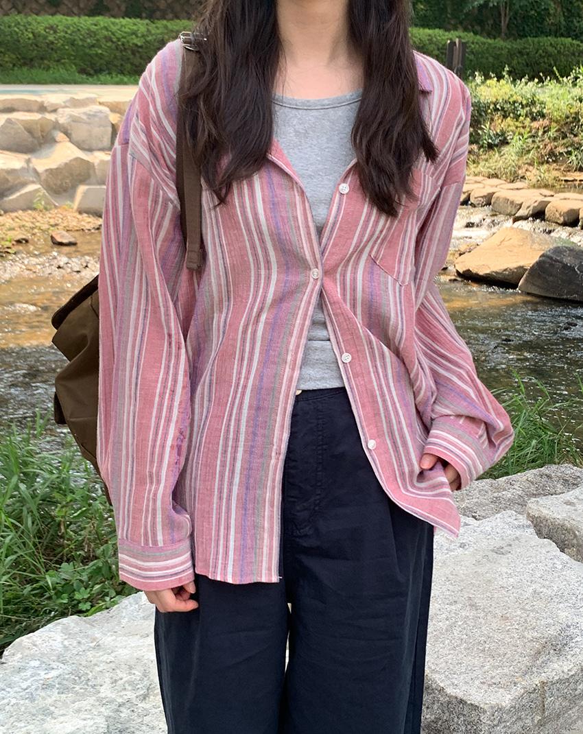 (릴스 문의 폭주!) 네이밍 포켓 스트라이프 셔츠 2color!