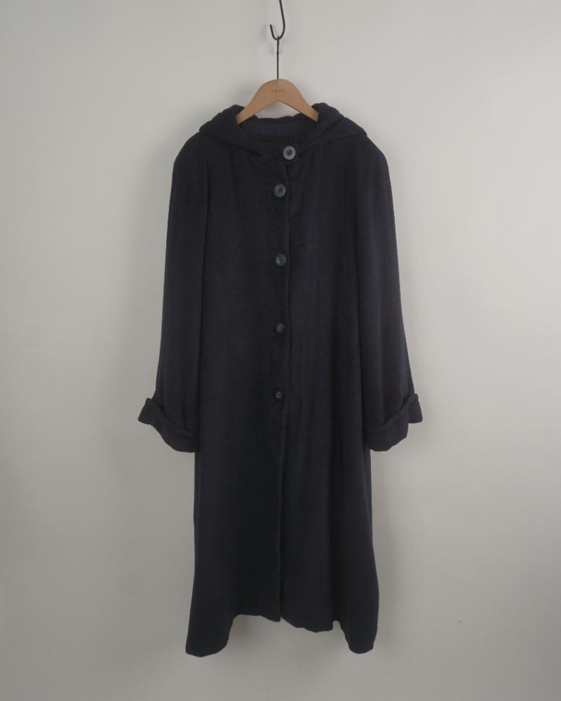 Deauville silk wool hood coat