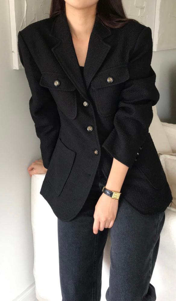 founders 파운더스 파바르 자켓 여성 가을 싱글 트위드 자켓 결혼식 정장 자켓