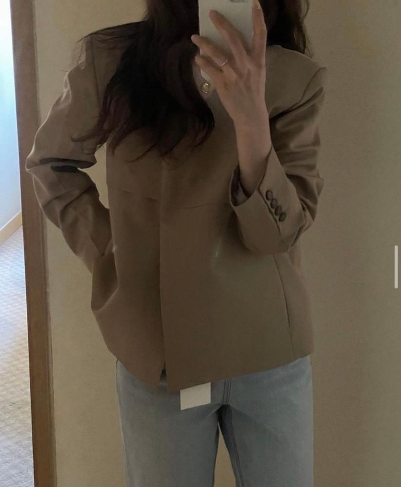 오브제 시그니처 자켓 OBJET 노카라 자켓 봄 하객룩