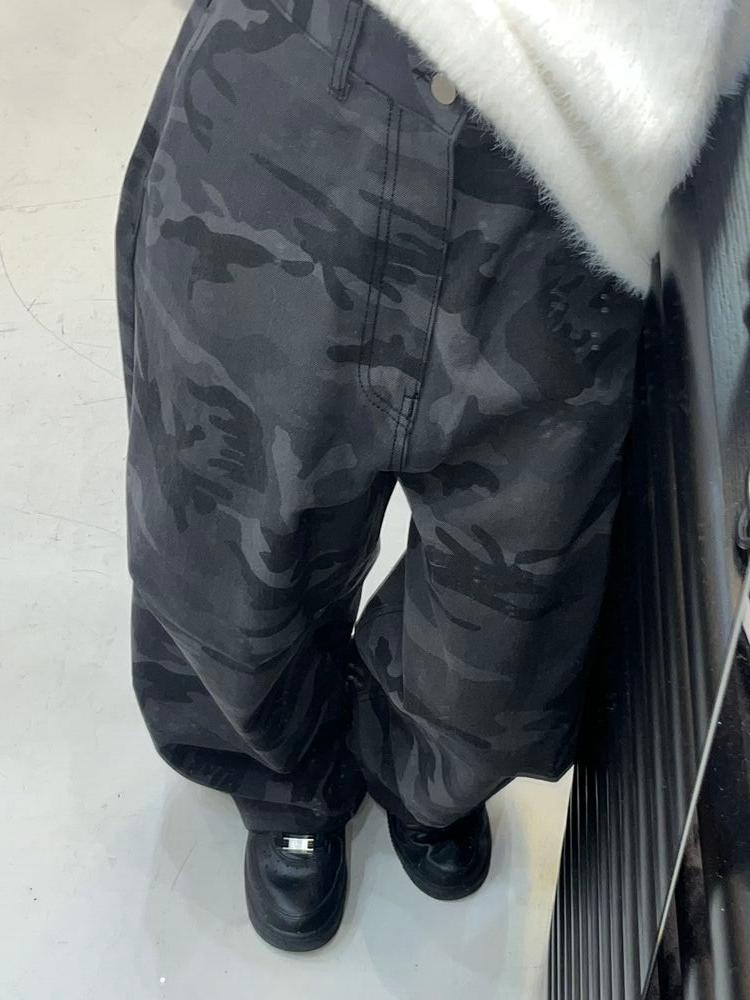 [ 남녀공용 ] camo-washed pants