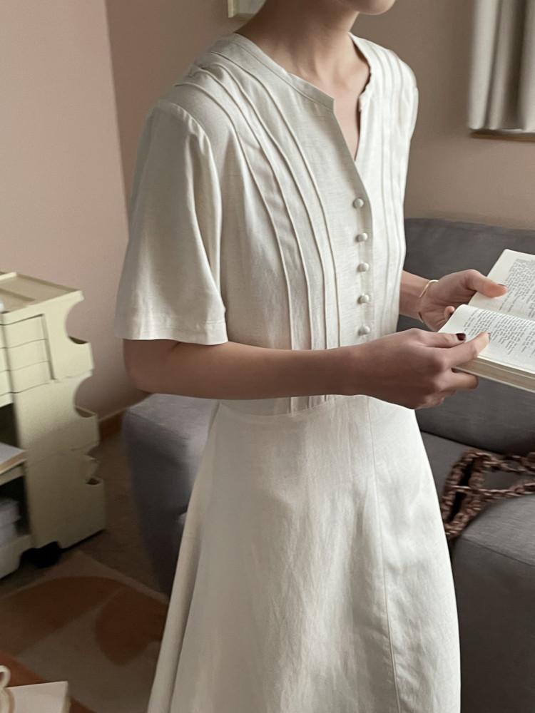 [무료배송/쿠폰] 모어 버튼 원피스 2color