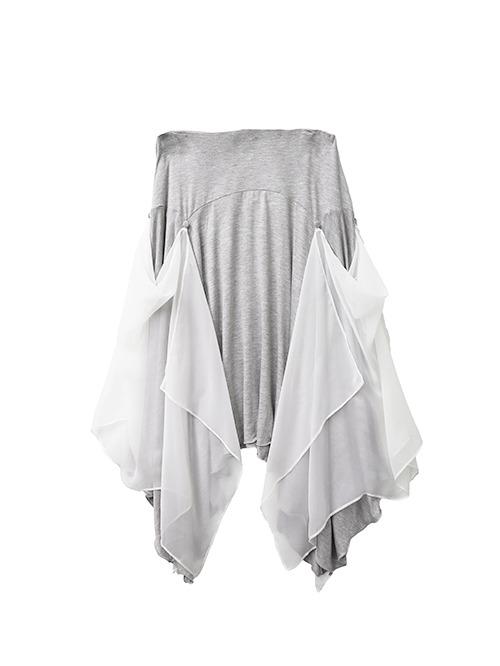 [CLaddA] chiffon flutter skirt, gray