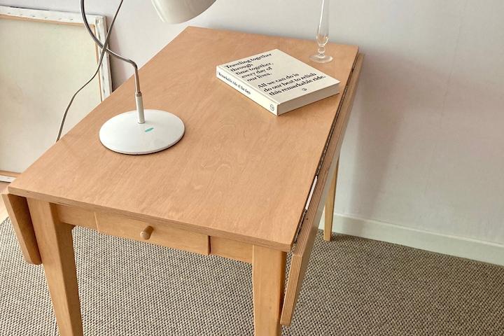 폴딩테이블 접이식 확장형 원목 화이트 테이블