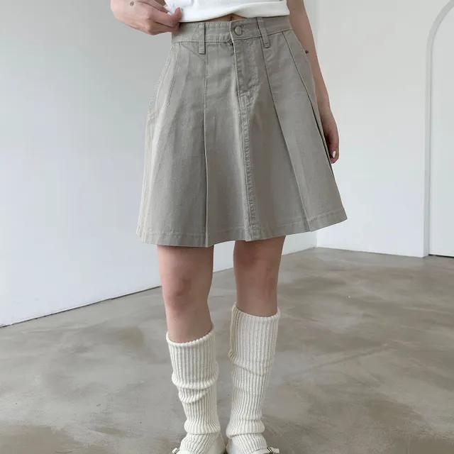 chino pleat skirt ( 4color)
