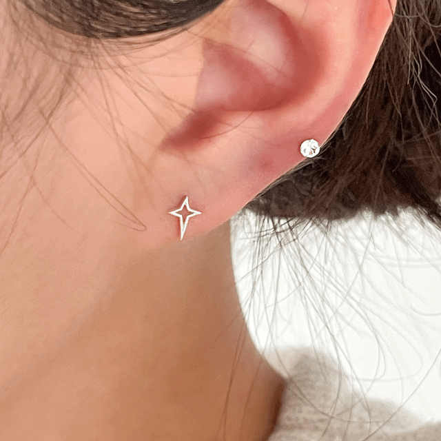 [925silver]스파클링 별빛 라인 피어싱
