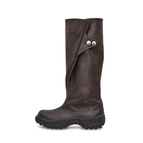 Folded long boots "KHAKI BROWN\"