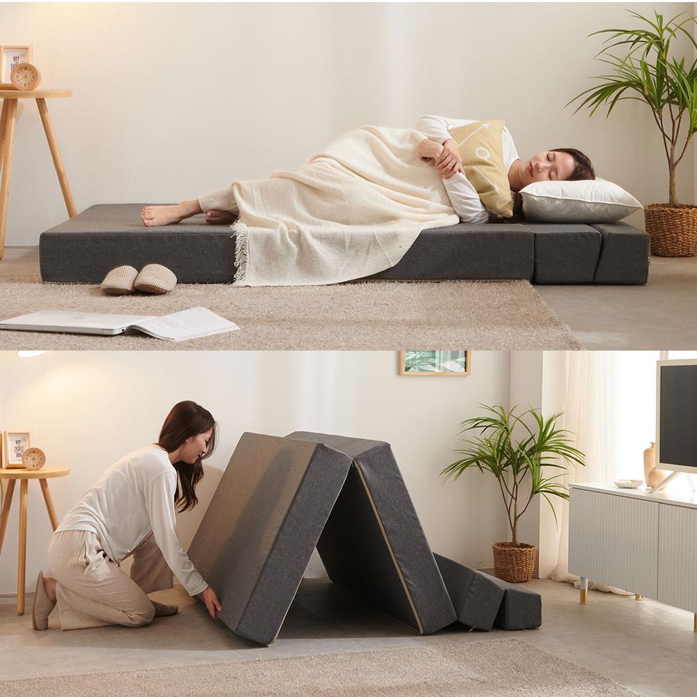 고탄성 라텍스 스테이 4단 접이식 매트리스 소파베드