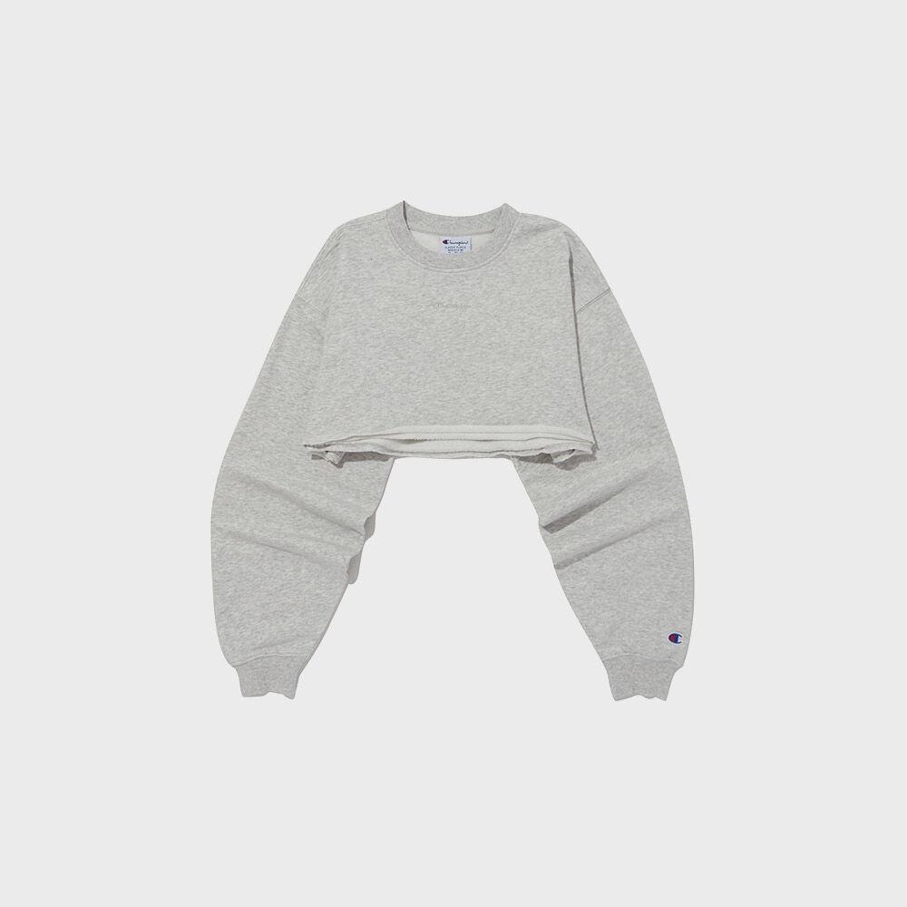 [US] 여성 Classic Fleece 기모 슈퍼 크롭티셔츠 (GREY) CKTS3F381G2