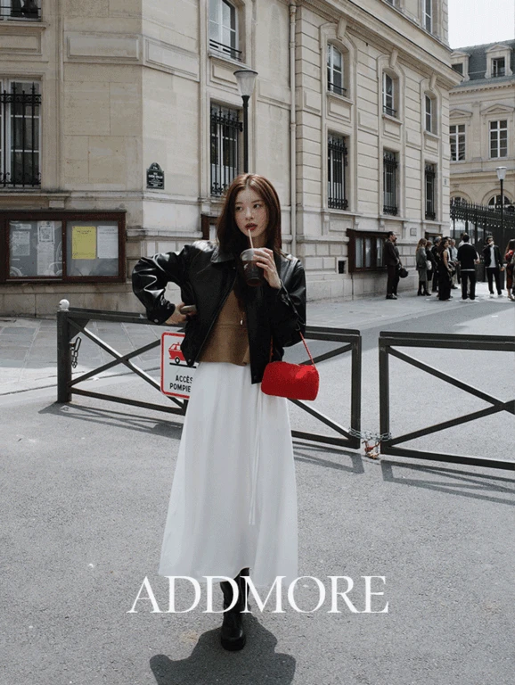 [🍂하객룩/치마][에드모어] msk551 워터 스트랩 플레어 롱스커트