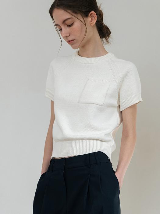 [White] Short Sleeve Knit