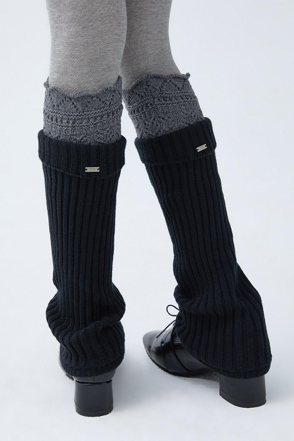 FOLDED SLOUCHY LEG WARMERS_TT5W713BK