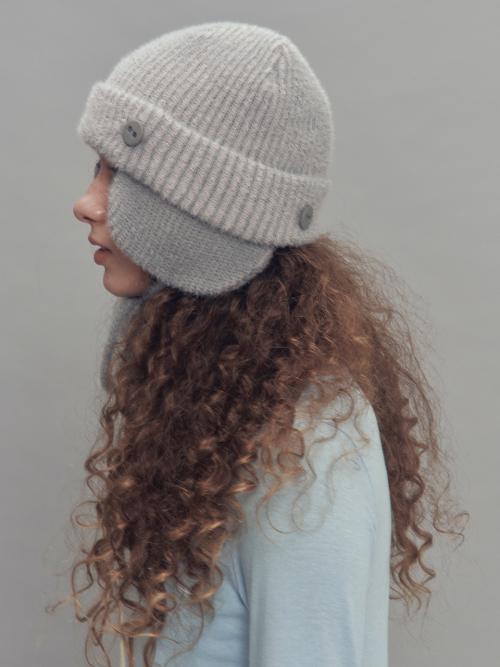 투웨이 이어플랩 비니 투톤믹스 핑크멜란지