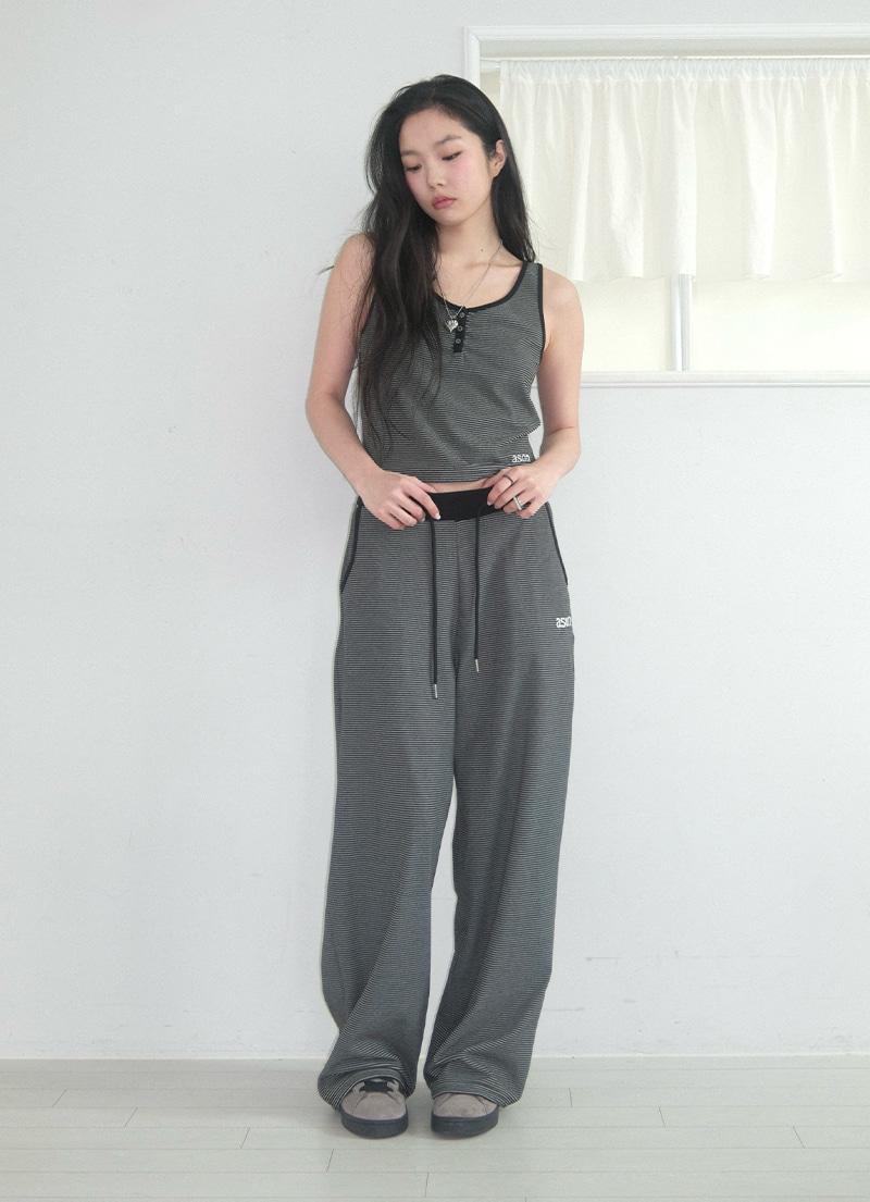 RIN STRIPE TRAINING PANTS / BLACK