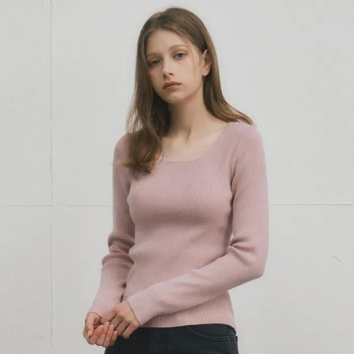 Jane Square Neck Washable Knit_LIGHT PINK(WC25-KN33)