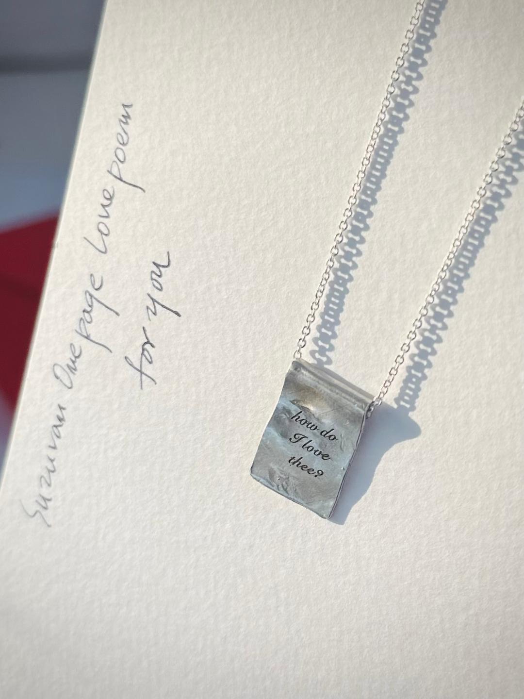 lovepoem one page necklace_silk