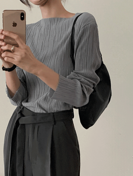 베니토 [made] 얀 투웨이 플리츠 티 블라우스